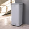 CHARLES BENTLEY Kitchen Bin, 30 Litre, Steel, Square, Retro Style, Kitchen Pedal Waste Bin, Light Grey, Contemporary, Aesthetic, Convenient, Side And Lid Handles, Inner Bucket, Easy Emptying (67x27cm)