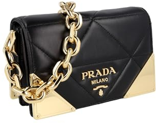 Prada Damen Schwarz Leder Schultertasche 1BD333