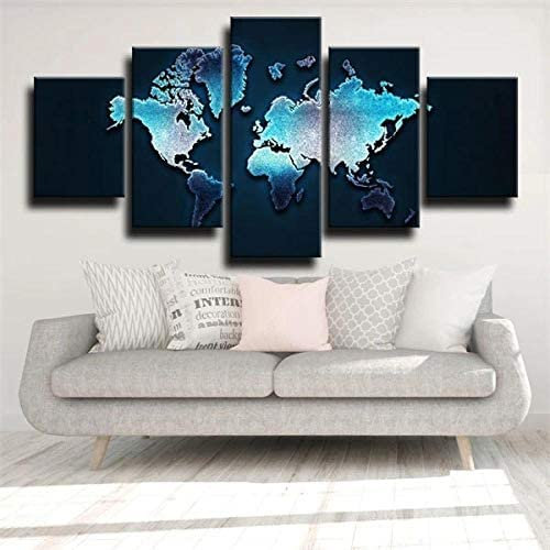 Bilder Weltkarte Aus Metall Wandbild Xxl 200 X 100 Cm Leinwandbild 5 Tlg Kunstdruck Modern Wandbilder Xxl Wanddekoration Design Wandkunst 5 Stücke Leinwand Wohnzimmer Dekoration -2B2M/M2U5-1N7C+A9C1-8