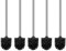 Generisch 5er Set Klobürsten schwarz - WC Bürsten mit 8cm Durchmesser - Toilettenbürste mit Edelstahlgriff - Klobürsten in elegantem und edlem Design - Abnehmbare Bürstenköpfe