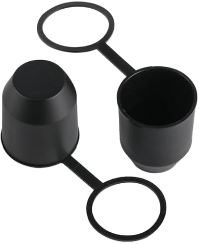 2 STK Anhängerkupplung Abdeckung, Kappe Anhängerkupplung, Schutzkappe Anhängerkupplung mit Halterung Sicherungsring, Universal Kugelabdeckung für 50mm Auto Wohnmobil Kugelkopfschutz