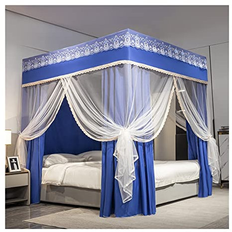 Copriletto Zanzariera Zanzariera per letti da 1,8 m Baldacchino Oscurante Antivento Crea Privacy Tenda da Letto Universale per Tutte Le Stagioni (Stile Colore)