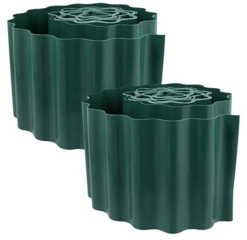 Gogogmee Bordure De Pelouse Bordure De Paysage Décorative pour Cour 2 Rouleaux Clôture De Jardin en Plastique