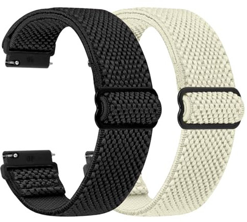 TumCez Regolabile Elastico Sgancio Rapido Cinturino Orologio in Nylon,18mm 19mm 20mm 22mm 24mm Cinturino per Samsung/Garmin/Fossil/Amazfit/Huawei/Xiaomi/Suunto Orologio per Uomo Donna
