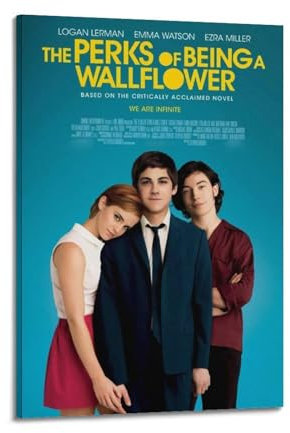 ydhgebn The Perks of Being A Wallflower-Poster, Wandkunst, Cover, Zimmer, Vintage-Poster, dekoratives Gemälde für Schlafzimmer, Wohnzimmer, ästhetisches, elegantes Poster, 20 x 30 cm, Rahmenstil