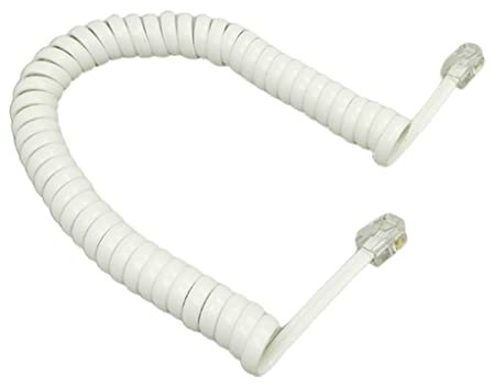 Cavo A Spirale Modulare A 4 Conduttori per Cornetta Telefonica per Telefono/cornetta Cavo Riccio Rosso Bianco 1 85 M/6 Piedi