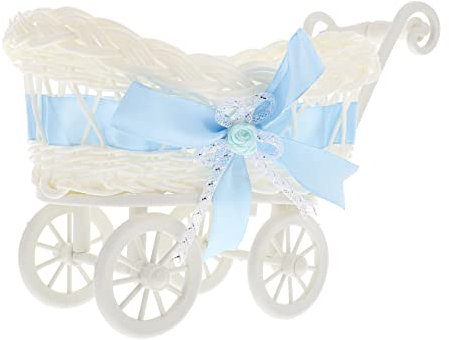 SHOWERORO 2st Party Geflochtene Körbe Haustier Süßigkeitenhalter Warenkorb Obstkörbe Aus Weidengeflecht Deckel Behälter Für Obst Einkaufstag Einkaufswagen Essenstabletts Pp Sky-blue