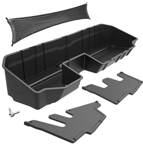 Tyger Auto Rear Under Seat Storage Box Compatible with 2019-2026 Chevy Silverado GMC Sierra 1500; 2020-2026 2500 3500HD Double & Crew Cab, Custom-Fit Cargo Organizer Console | TG-CB5C8838
