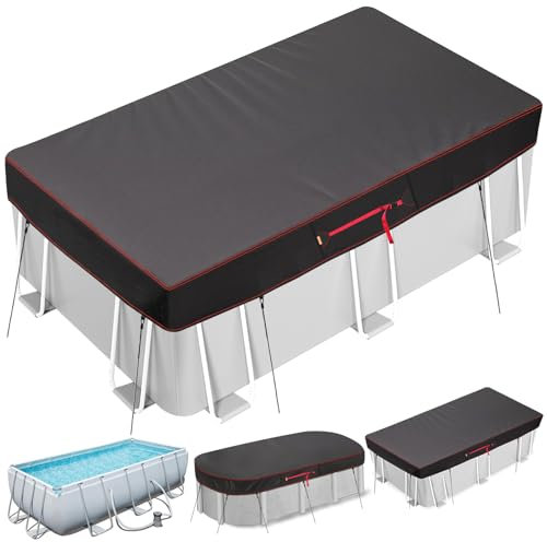 7x13Ft Rectangular Pool Cover for Above Ground Pools, Solar Cover for Above Ground Pools with Accessories, Winter Cover Ideal for Waterproof and Dustproof
