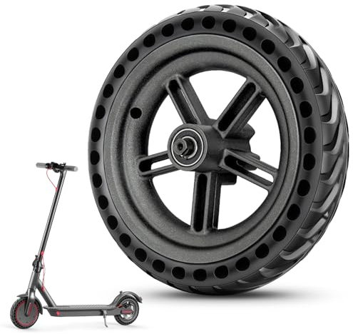 Amitor 8.5 Zoll E Scooter Vollreifen Hinterrad mit Felge für Xiaomi M365, Pannensichere & Abriebfeste Einteilige Vollgummireifen Hinten 8 1/2 x2 mit Nabe, Robust & Zuverlässig, Einfache Montage, 1PCS