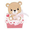 BETESSIN 24 Stück Kleine Geschenkboxen 6x4x4cm - Cupcake Box mit Babybär Motiv - Pralinenschachtel Leer - Geschenkschachtel Klein - Gastgeschenke Verpackung für Muffin, Süßigkeiten und Keks (Rosa)