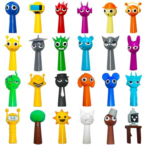 Kouipoie S-prunki Action Figures, 12 Pack Colorful Toy Figures for Kids, for Boys and Girls Ages 3+ Safe, Durable, and Fun, The for any S-prunki Games fan (A+B)