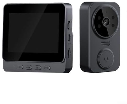 Bulevisiter Sonnette vidéo sans fil de 10,2 cm avec interphone bidirectionnel et pour une sécurité améliorée Système d'interphone vidéo sans fil à piles