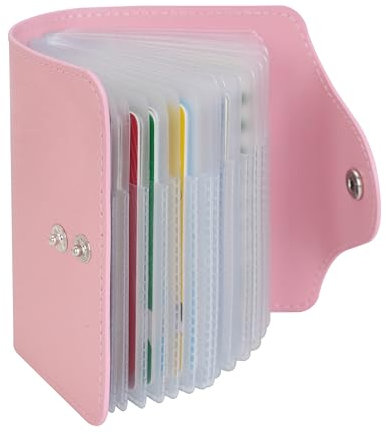 IHIGOGOFA Porta Carte di Credito Pelle per Donna Uomo 40 Slots (Rosa)