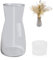Vase Décoratif en Verre Vase en Verre Gris pour Rose Tulipe Herbe de la Pampa Fleurs Séchées Décoration Mariage
