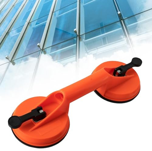 Comioke Ventosa per Piastrelle,Ventose per Vetro,Capacità di Carico 50Kg,Ventose per Piastrelle,Ventosa per Carrozzeria Auto con Maniglia Antiscivolo,per Piastrelle,Vetro,Pavimento,Scrivania -Arancio