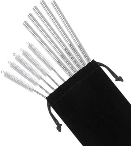 Pajitas de metal personalizadas de acero inoxidable, pajitas de acero inoxidable reutilizables (10 unidades)