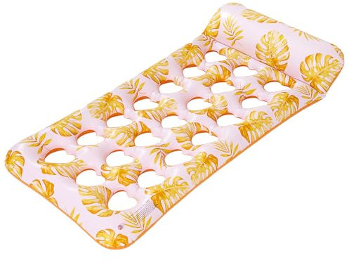 Matelas gonflable de piscine pour adultes, matelas gonflable pour adultes et enfants, jaune