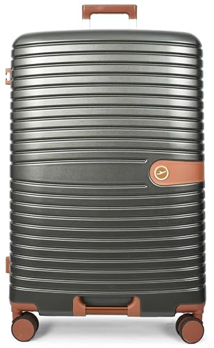 House Of Leather Large Size Suitcase Hard Shell Four Wheel Expandable Luggage Durban Grey