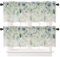 Ausing Tenda corta per finestra per cucina, elegante motivo floreale, set da 2 mantovane, per soggiorno, camera da letto, balcone, verde