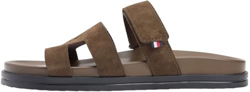 Tommy Hilfiger Sandales plates réglables en daim de qualité supérieure pour homme, FM0FM05774, marron (Legacy Brown), pointure 41