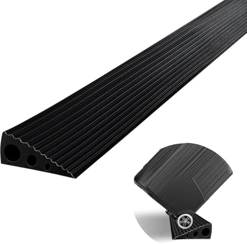 CUTIS Türschwellenrampe, 90x6x3.5CM Schwellenrampe, Rollstuhlrampe aus Vollgummi, rutschfeste Oberfläche, für Rollstuhl Rollator Saugroboter Kinderwagen (Schwarz)