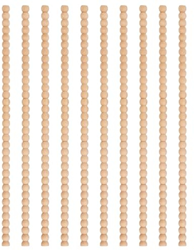 Ihdjasg Barre en bois - 40 cm - Lot de 10 perles semi-rondes - Décoration pour meubles, mur, porte, armoire
