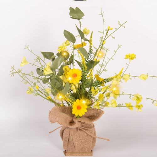 Frühlingsdeko Baum Lichter, LED Osterbaum Licht Frühling Deko Baum mit Lichterkette Lichterbaum mit Bunt Blumen Künstliche Frühling Deko led Baumlicht Innen Batteriebetrieben für Tischdeko (B)