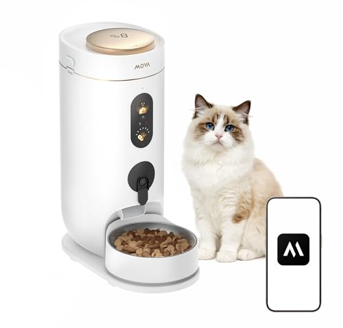 MOVA NutriPal 10 Ultra-Futterautomat mit separatem 7-Tage-Futterbehälter | 1080P HD-Weitwinkelkamera, 4 Futter-Modi, 4,2-Echtzeit-Statusanzeige, 4L-Kapazität für 20+ Tage, für Trockenfutter bis 12mm