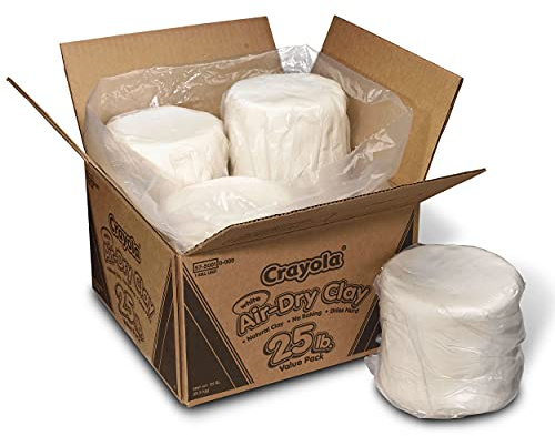 Crayola Air Dry Clay for Kids - White, 25lbs, Bulk Modeling Clay for Kids, No Bake, Sculpting & Molding Material, Bulk Art Supplies for Classrooms