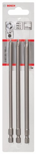 Bosch 2607001758 Extra Hard Screwdriver Bit Set (3-Piece)