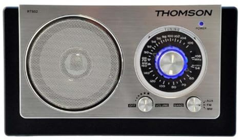 Thomson RT602 Radio Rétro FM/MW Boitier en Bois Noir/Argent