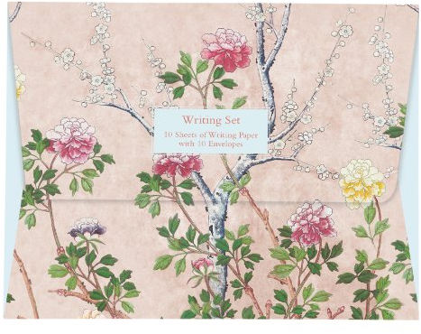 Museums and Galleries Marketing. Victoria and Albert Museum 18.8 x 24.5cm Chinese Blossom Writing Paper Sheet with Envelope (Pack of 10)