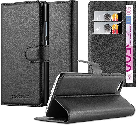 Cadorabo Hülle kompatibel mit Apple iPhone 6 / 6S Handyhülle aus Kunst Leder Flip Klappbare Stoßfeste Magnetische [Standfunktion] [Kartenfächern] Cover Hülle für iPhone 6 / 6S Tasche in Schwarz