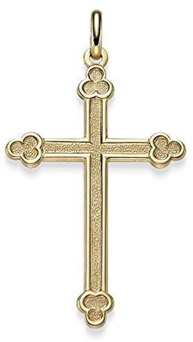 Anhänger Orthodoxes Kreuz 47x26mm 585 Gold Gelbgold Kleeblatt-Kreuz