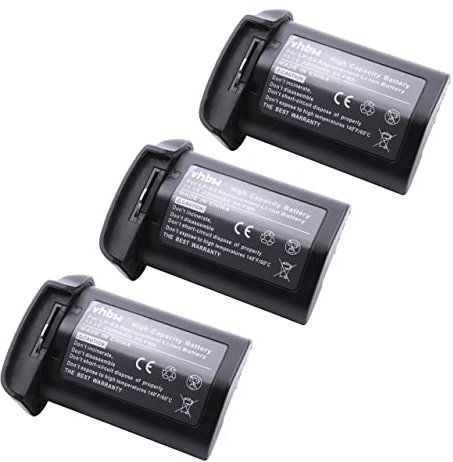 vhbw 3X Akku kompatibel mit Canon EOS R3, 1D X Mark III Kamera (2200 mAh, 11,1 V, Li-Ion)