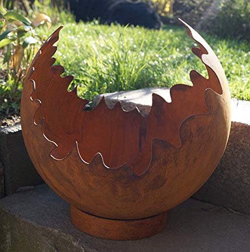 L-Design Metall Dekorative Skulptur Gartendeko Risse mit Standring Gartendekoration Edelrost, Handgemacht, Metall, Natur und Im Freien, Rustikal, Patina