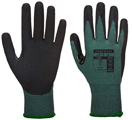 Portwest AP32 Reinforced Thumb Dexti Cut Pro Glove Black/Gray, Large