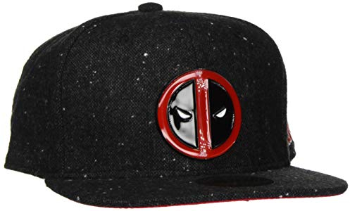 Bioworld - Difuzed Unisex Casquette Marvel Deadpool Logo Metal Baseball Cap, Grau (Gris Et Rouge 000), One Size