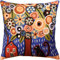 Kashmir Designs Blauer Baum des Lebens Wurfkissenbezug | Karla Gerard Blumen Kissen | Blaue Blumen Kissen | Blumenstühle Kissen | Blume Couch Kissen | Handbestickte Kissen Wolle Größe – 45,7 x 45,7 cm