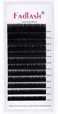 FADLASH Individual Classi Eyelash Extension 0.07mm D Curl 8-14mm Black Lash