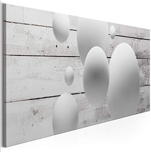decomonkey Bilder Abstrakt 120x40 cm 1 Teilig Leinwandbilder Bild auf Leinwand Vlies Wandbild Kunstdruck Wanddeko Wand Wohnzimmer Wanddekoration Deko Holz Kugeln