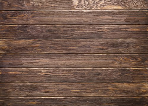 LYWYGG 7x5FT Thin Vinyl Braun Holz Hintergrund für Fotografen Retro Holz Wand Hintergrund Baumwolltuch Nahtlose für Party Fotografie Studio Requisiten CP-19-0705