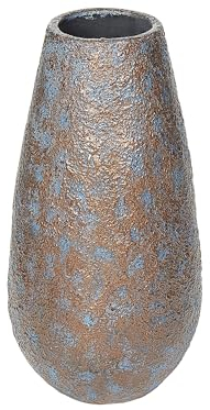 Hohe, moderne Dekovase Braun/Grau in Steinoptik Brivas