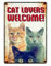 wachtafel-Katze Cat Lovers Welcome 21 x 14,8 cm (ENG)
