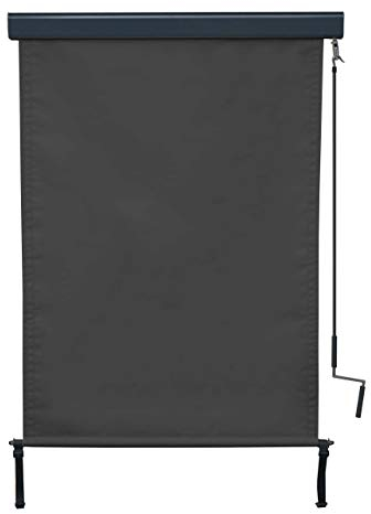 Vertikalmarkise HWC-F42, Senkrechtmarkise Sichtschutz Außenrollo Rollo, UV-Schutz 50 Stoff - 250x100cm, schwarz