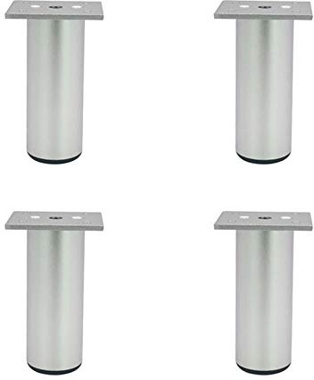 Lot de 4 Pieds D'armoire de Cuisine en Alliage D'aluminium Pieds de Meubles,Pieds de Colonne de Support Réglables,Pieds de Rechange pour Table Basse Canapé,6-40cm,avec Vis (6cm/2.4in)