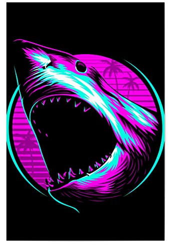 artboxONE Poster 60x40 cm Tiere Retro Shark hochwertiger Design Kunstdruck - Bild Shark hai meg