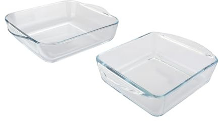 Juego de 2 fuentes de cristal de 25 x 22 cm y 21 x 16 cm Pasabahce