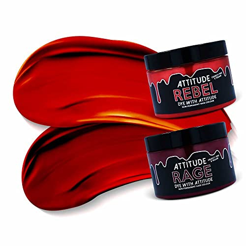 Attitude Hair Dye Haarfärbemittel Semipermanenter Haarfarbstoff SEEING RED Duo Kombiset mit 2 Töpfen Haarfärbemittel Rot